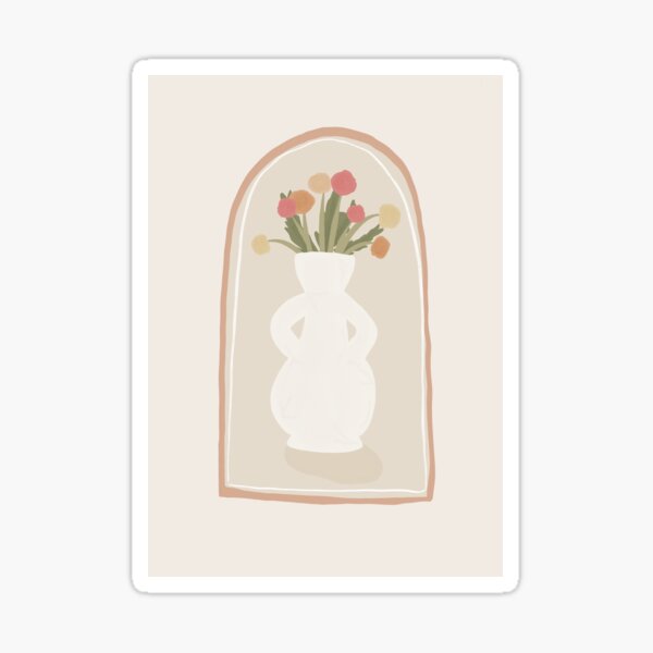 Item preview, White vase with flowers designed and sold by WildDoveAU.