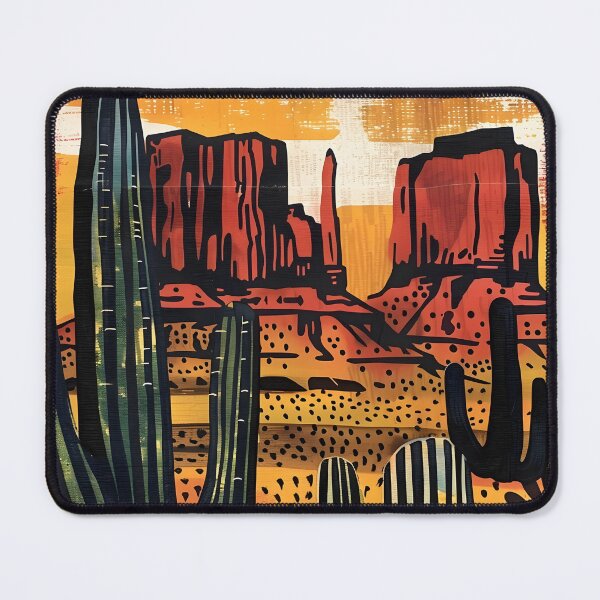 Item preview, Southwest Desert Red Sandstone Butte Saguaro Cactus designed and sold by scooterbaby.