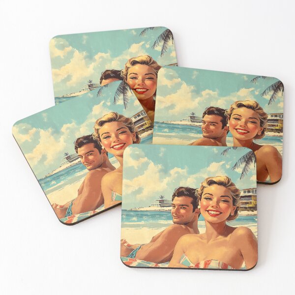 Item preview, Retro Beach Vacation Postcards 12 designed and sold by SteadyRolling.