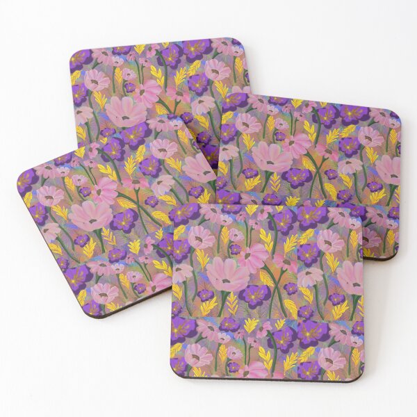 Item preview, pink and purple floral design  designed and sold by crafty-licious.