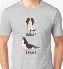 Inhale Exhale Cavalier King Charles Spaniel Yoga Unisex T-Shirt