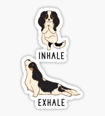 Inhale Exhale Cavalier King Charles Spaniel Yoga Sticker
