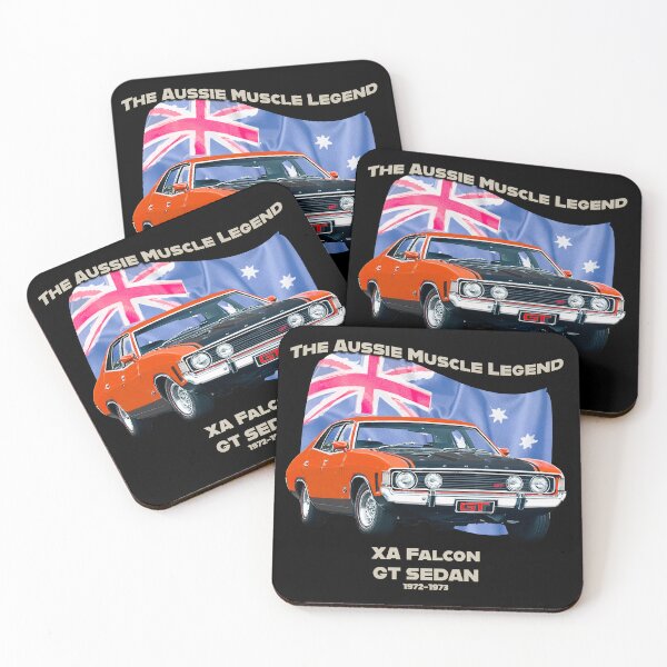 Item preview, XA Falcon GT Sedan 1972-1973 – The Aussie Muscle Legend (Black Background) designed and sold by Michael van der Hoorn.