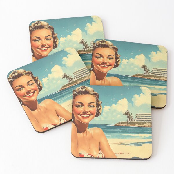 Item preview, Retro Beach Vacation Postcards 16 designed and sold by SteadyRolling.