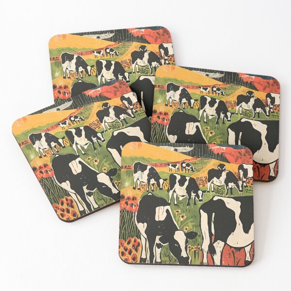 Item preview, Holstein Dairy Cows Eating Grass Mountain Meadow designed and sold by scooterbaby.