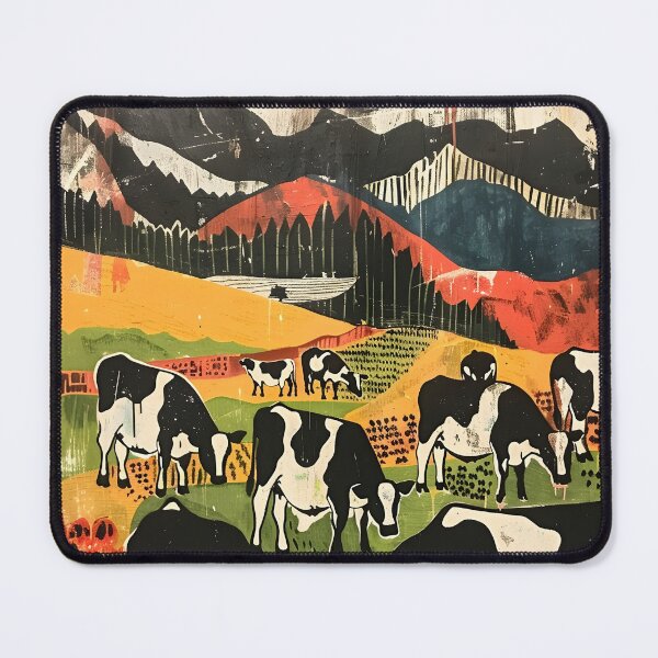 Item preview, Holstein Dairy Cows Eating Grass Mountain Meadow designed and sold by scooterbaby.
