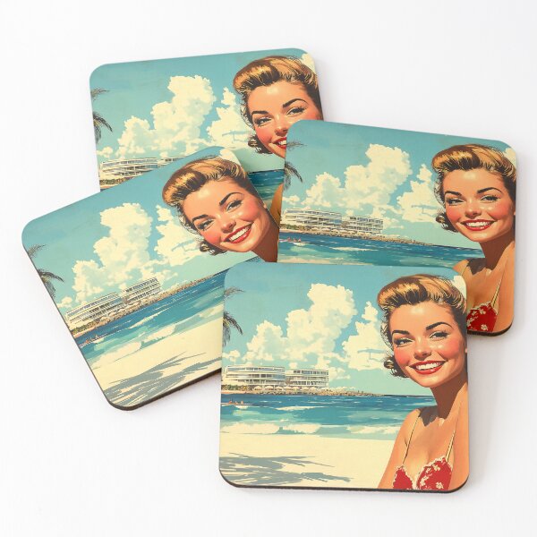 Item preview, Retro Beach Vacation Postcards 17 designed and sold by SteadyRolling.