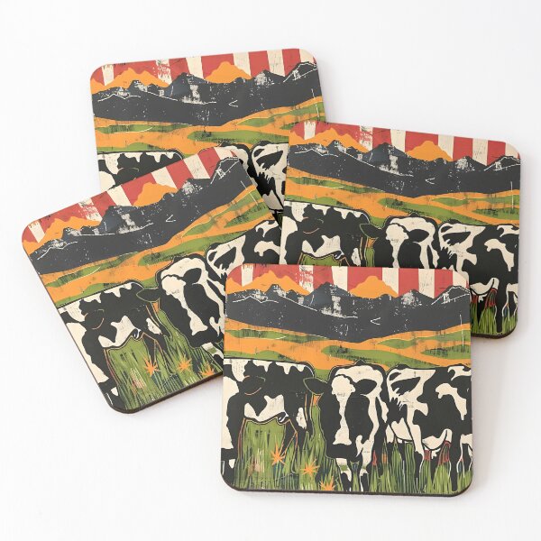 Item preview, Holstein Dairy Cows Herd Eating Tall Grass Mountain Meadow designed and sold by scooterbaby.