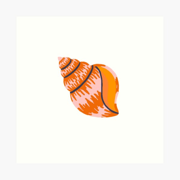 Aperçu de l'œuvre Coquillage tulipe rose, marron et orange créée et vendue par Arigaetano.