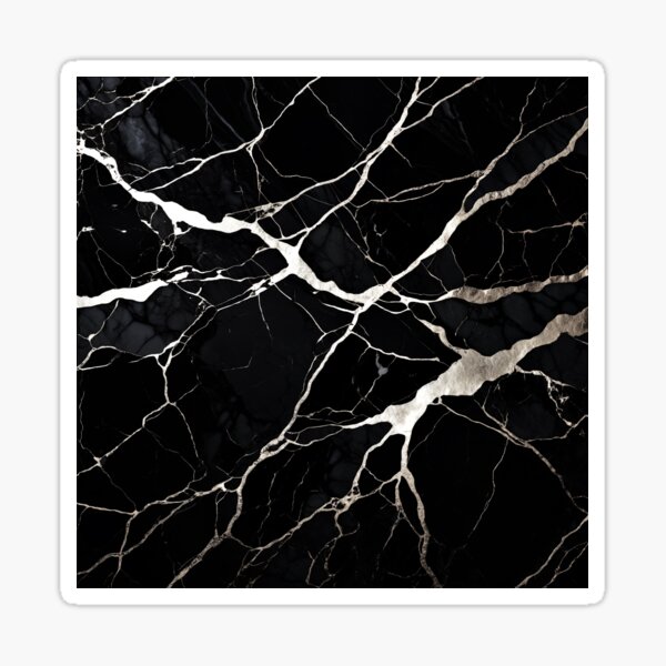 Item preview, Black Marbled Abstract Art With White Streaked Veins  designed and sold by DEC02.