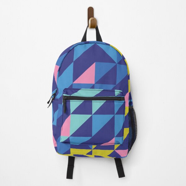 Item preview, Colorful Retro Geometric Triangle Pattern in Blue designed and sold by JuneJournal.