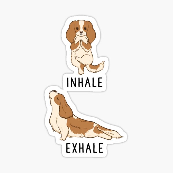 Item preview, Inhale Exhale Cavalier King Charles Spaniel Yoga designed and sold by thepawster.