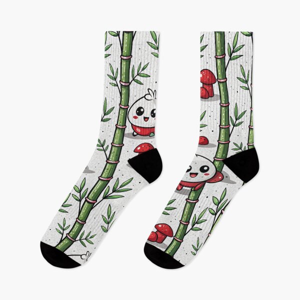 Item preview, Adorable Panda in a Bamboo Forest with Red Mushrooms designed and sold by WinusYTS.