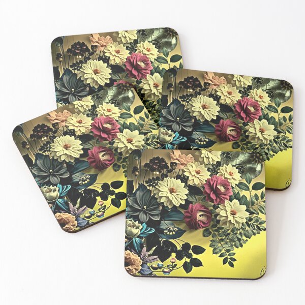 Item preview, Dramatic Vintage Flowers 1950s Pulp Decor Floral Arrangement designed and sold by The Sticker Bureau.