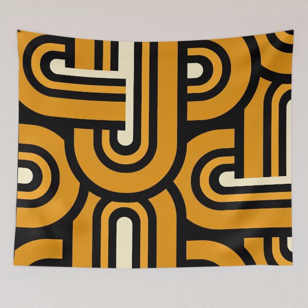 Item preview, Mid-Century Modern Mustard, Cream And Black Retro Design designed and sold by DEC02.
