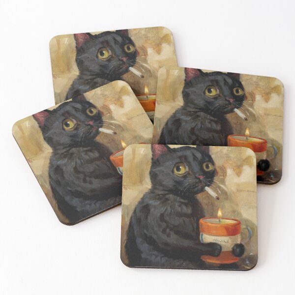 Item preview, Necessary Vices – The Smoking Cat with a Candle designed and sold by Noble Beasts.
