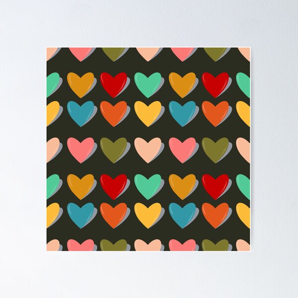 Item preview, Retro Heart Pattern in Gray designed and sold by Onehappyhook.