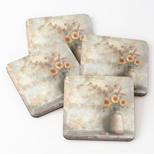 Item preview, Patina'd Petals: The Distressed Bottle and Golden Hues designed and sold by bloorose.