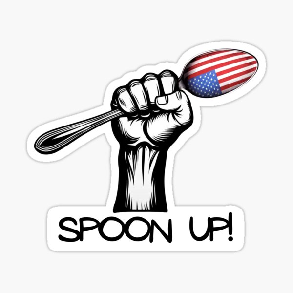 Artikel-Vorschau von Spoon Up! (Aufkleber) - Unterstützen Sie Bundesbedienstete und Beamte, designt und verkauft von Mama.Does.Designs.