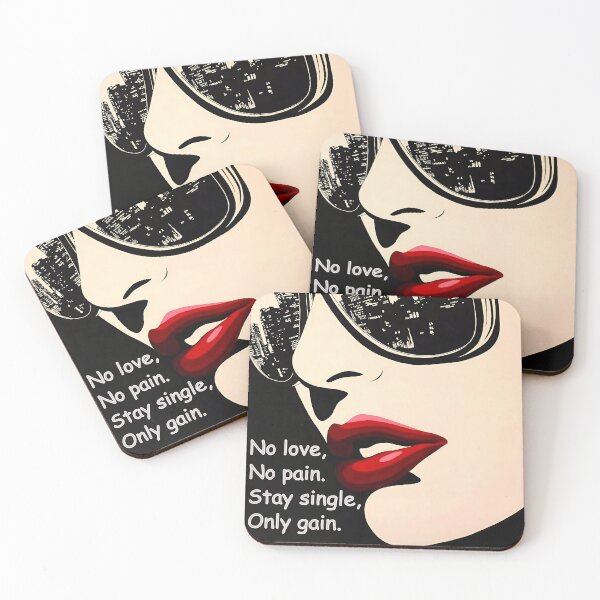 Item preview, No Love, No Pain, Stay Single, Only Gain - Self Care Quotes designed and sold by Vicky021.