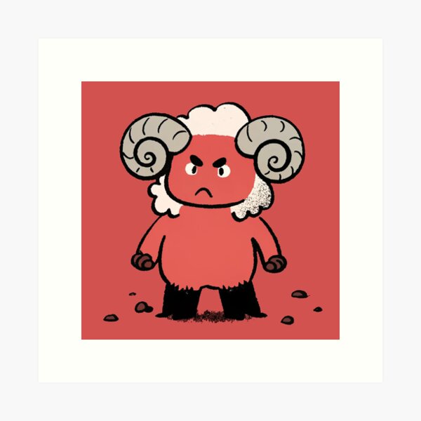 Item preview, angry sheep illustration designed and sold by ArtZombieStore.