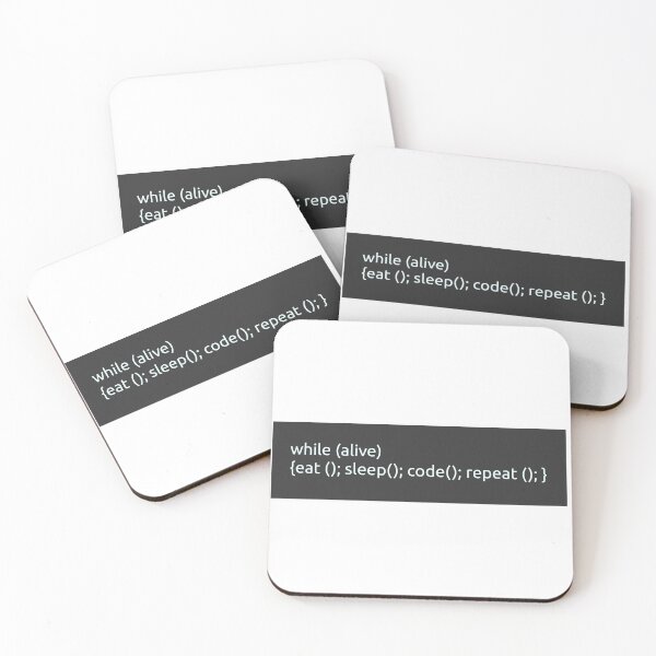 Item preview, Copy of While Alive : eat, sleep, code, repeat (dark) designed and sold by goal-getter.