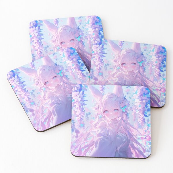 Item preview, Ethereal Fox Girl in a Floral Garden – Dreamy Fantasy Anime Art designed and sold by Kawai Anime Shop.