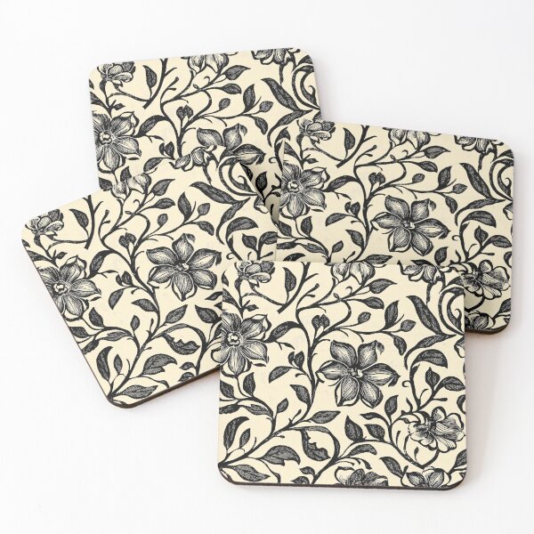 Item preview, Medieval woodcut Floral Woodcut Pattern designed and sold by MVXX.