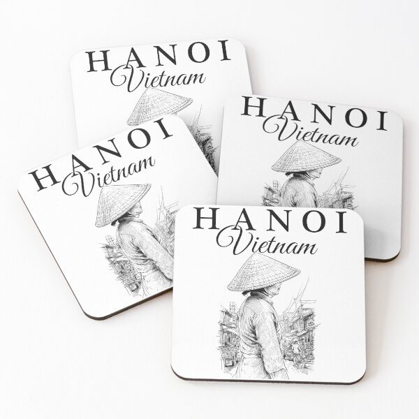 Item preview, Hanoi Vietnam with Street Market and Nón lá conical hat designed and sold by GetContented.