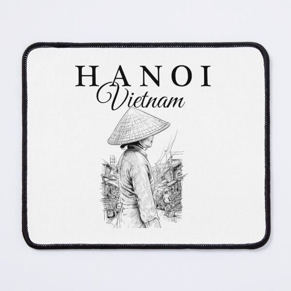 Item preview, Hanoi Vietnam with Street Market and Nón lá conical hat designed and sold by GetContented.