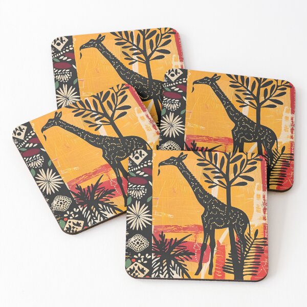 Item preview, Giraffe Eating Tree Leaves Africa Stamping Art designed and sold by scooterbaby.