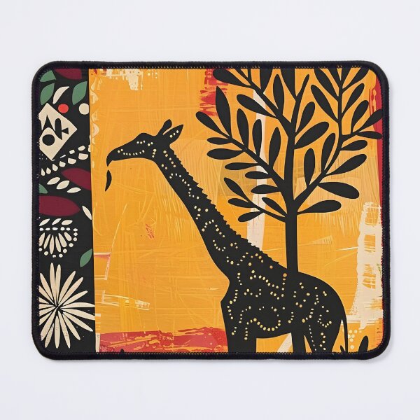 Item preview, Giraffe Eating Tree Leaves Africa Stamping Art designed and sold by scooterbaby.