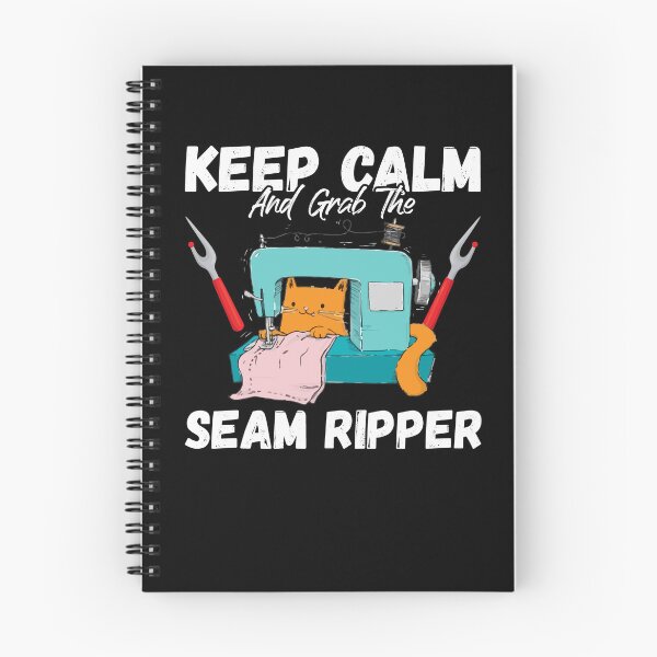 Item preview, Keep Calm And Grab Seam Ripper Cat Sewing Machine Quilting designed and sold by Dressed For  Duty.
