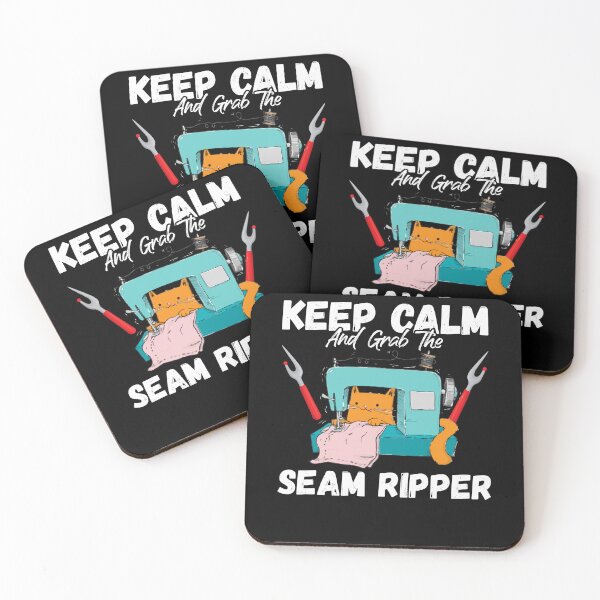 Item preview, Keep Calm And Grab Seam Ripper Cat Sewing Machine Quilting designed and sold by Dressed For  Duty.
