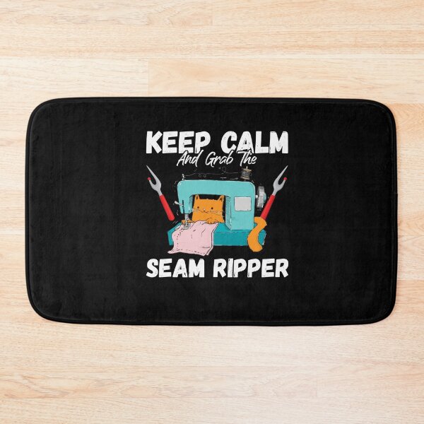 Item preview, Keep Calm And Grab Seam Ripper Cat Sewing Machine Quilting designed and sold by Dressed For  Duty.