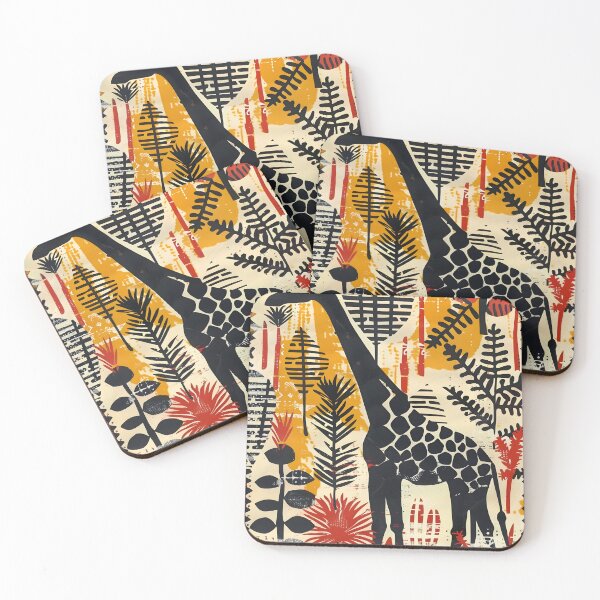 Item preview, Giraffe Eating Tree Leaves of Africa Stamping Art designed and sold by scooterbaby.