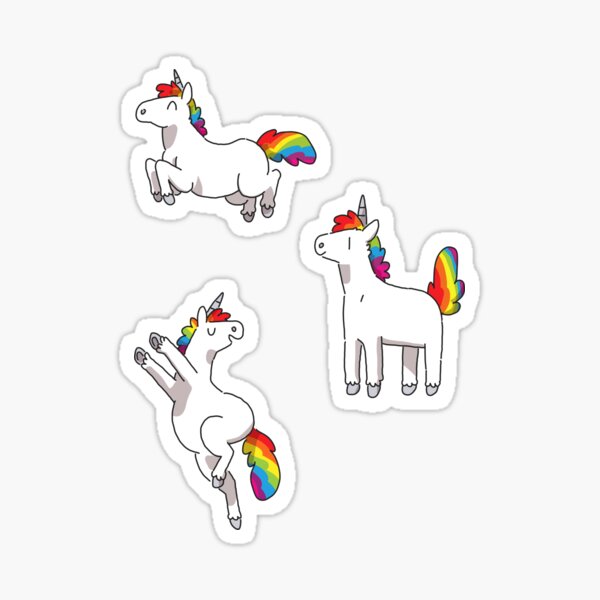 Goofy Unicorns (Rainbow) Sticker