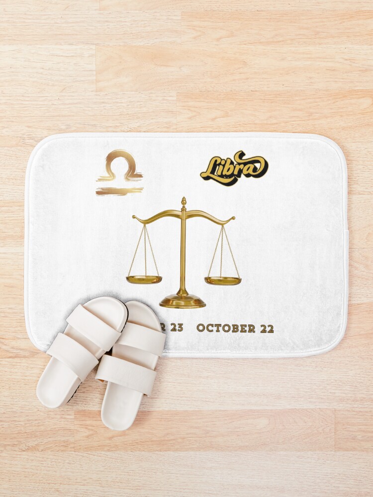 Thumbnail 1 of 6, Bath Mat, LIBRA HOROSCOPE designed and sold by HABO95.