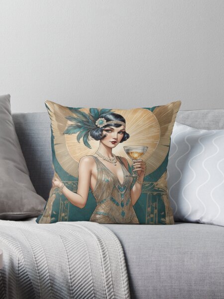 Artikel-Vorschau von Elegante Art Deco Flapper mit Martini - 1920er Glamour, designt und verkauft von Cosmic0brushes.