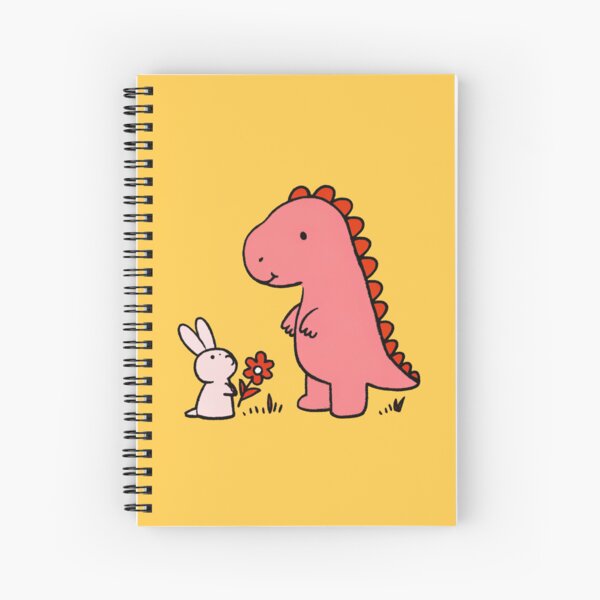 Item preview, Rabbit and dinosaur in a flower field designed and sold by ArtZombieStore.