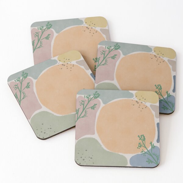 Item preview, Vintage Boho blob with green leaves and dots . designed and sold by  Boho Vibes Studio.