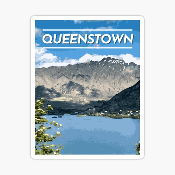 Item preview, Queenstown Remarkables Mountain Vintage Travel designed and sold by ashandbubu.