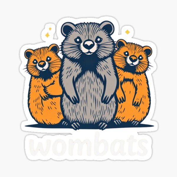 Vista previa del artículo con la obra «Impresión fotográfica de la familia Wombat», diseñado y vendido por AuraMotivate.