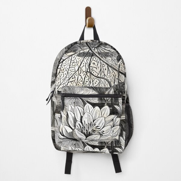 Item preview, Antique Water Lillies Ink block print designed and sold by Things and stuff.