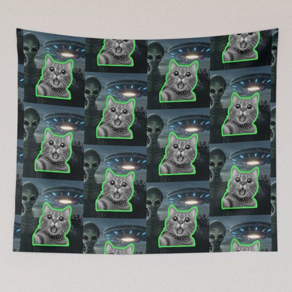 Item preview, Cat Ufo Selfie designed and sold by WoodburyLake.
