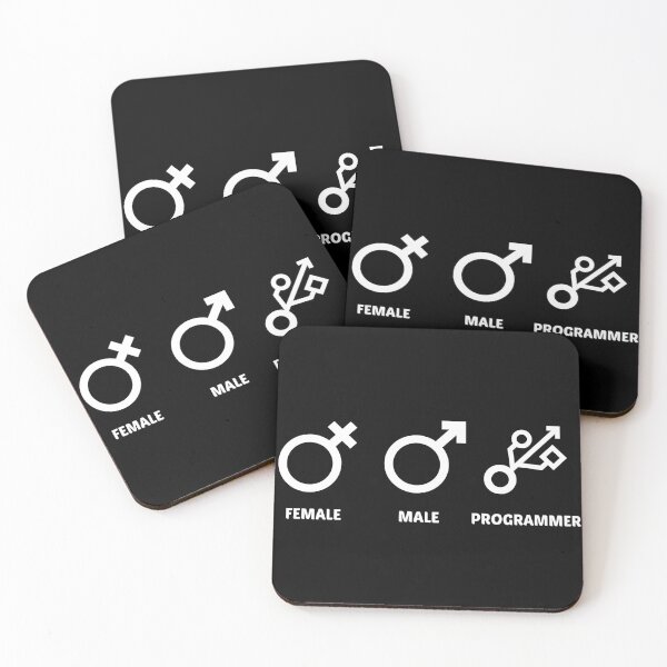 Item preview, Female Male Programmer (black) designed and sold by goal-getter.