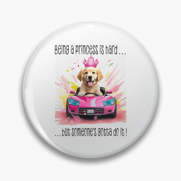 Item preview, smiling princess puppy wearing tiara in a pink sports car designed and sold by planetgolden.