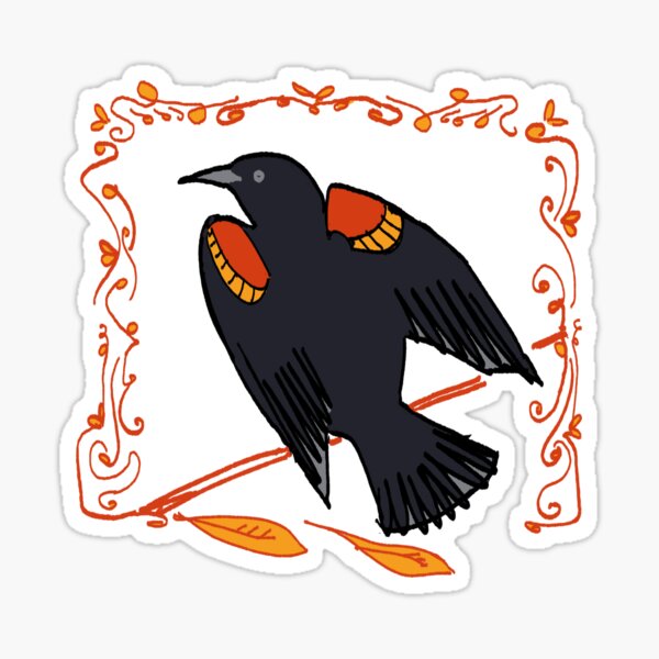 Item preview, Red wing Blackbird illustration designed and sold by corkwas-here.