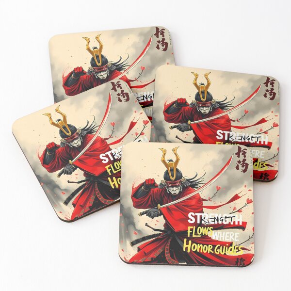 Item preview, Blade of Honor: Crimson Storm Samurai Art Print designed and sold by Muted Marvels.
