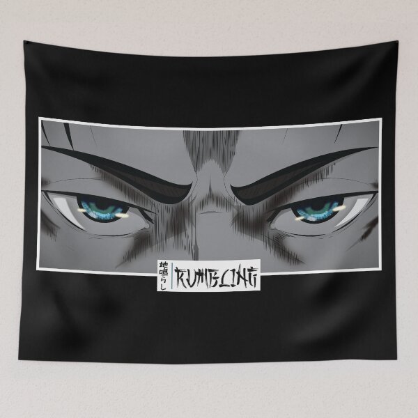 Item preview, Rumbling Anime Eyes Monochrome Japanese Cozy Manga designed and sold by Otakurypto.